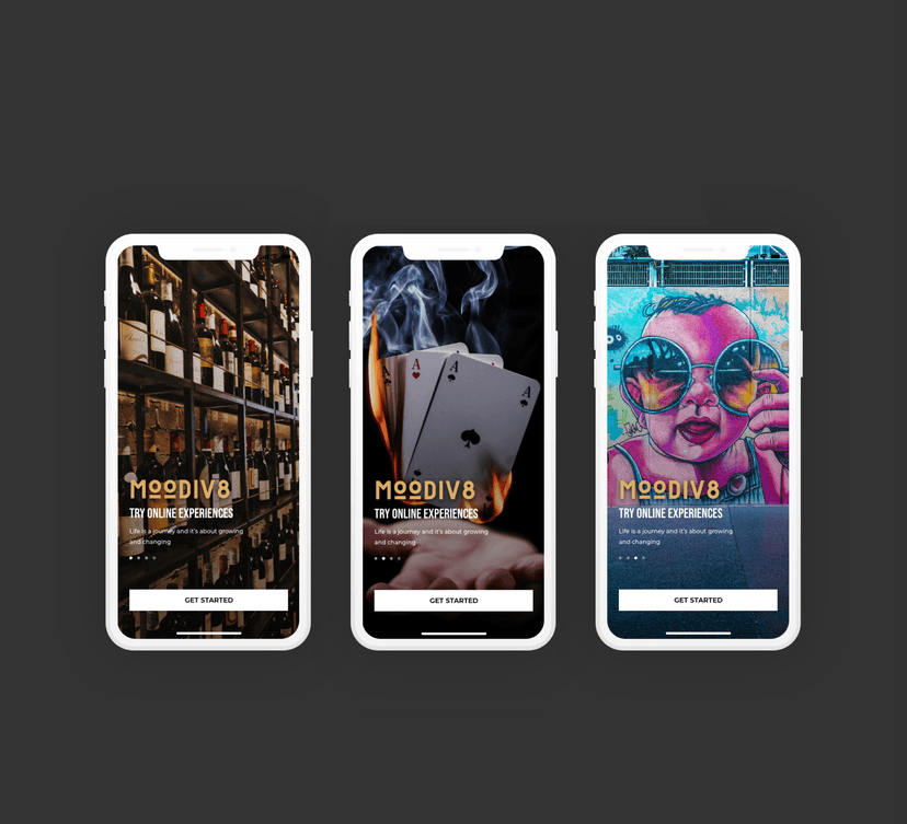 Moodiv8 mobile app design